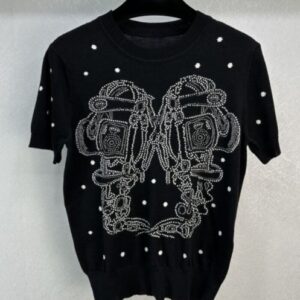 Hermes Women's Knitted T-shirt Black