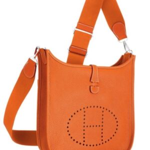 Hermes Tan Evelyne Shoulder Togo II TPM Bag Orange