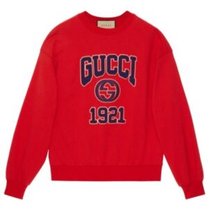 Gucci Women's Cotton Jersey Sweatshirt With Embroidery Red