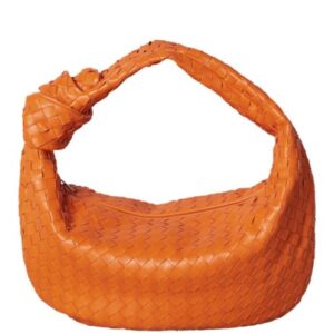 Bottega Veneta Rounded hobo bag in Intrecciato Nappa Orange