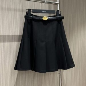 Christian Dior Women's Pleated Short Skirt Black