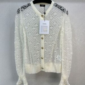 Chanel Women's Openwork Sweater Cream