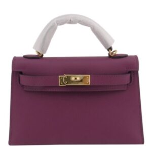 Hermes Kelly Bag 19 Epsom Leather Purple
