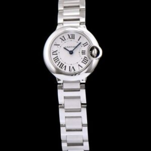 Cartier Ballon Bleu Silver Dial Stainless Steel Ladies Watch White