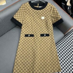 Gucci Women's GG Print Dress Khaki