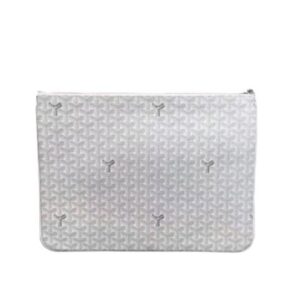 GOYARD Chevron Senat Pochette GM White