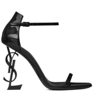 Saint Laurent Women's Opyum Sandals With Black Heel Black