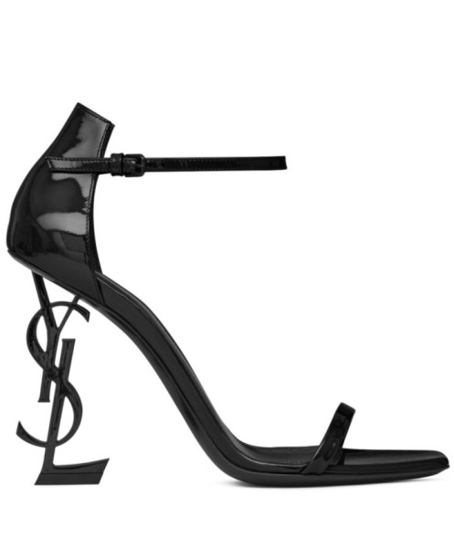 Saint Laurent Women's Opyum Sandals With Black Heel Black