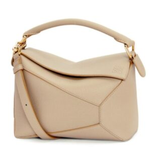 Loewe Small Puzzle Bag In Soft Grained Calfskin Apricot