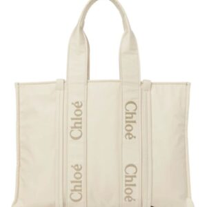 Chloe Large Woody Tote Bag Cream