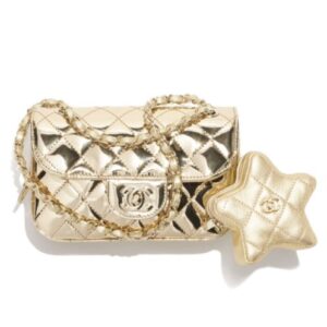 Chanel Mini Flap Bag & Star Coin Purse AS4646 Golden