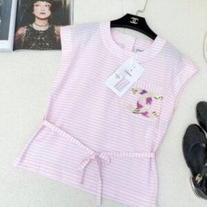 Chanel Women's Striped Top Pink