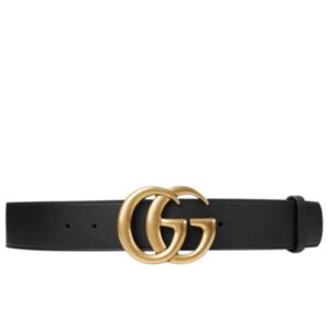 Gucci Leather belt with double G buckle Black