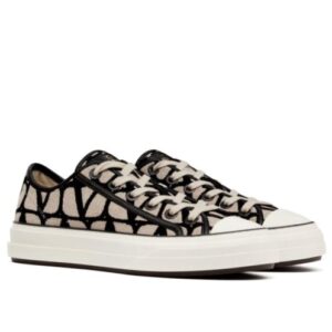 Valentino Unisex Toile Iconographe Totaloop Low-Top Sneaker Apricot