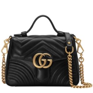 Gucci GG Marmont mini top handle bag 547260 Black