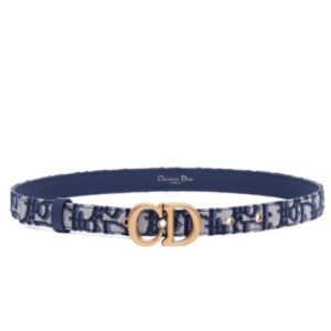 Christian Dior Saddle Dior Oblique Belt Dark Blue