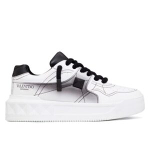 Valentino Unisex One Stud Xl Nappa Leather Low-Top Sneaker Black