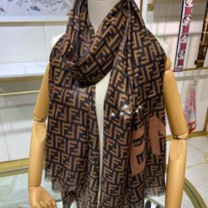 Fendi Women's FF Print Long Scarf Coffee