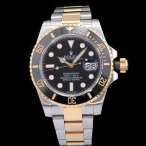Rolex Gold Submariner Watch Black