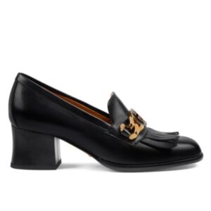 Gucci Women's Interlocking G Mid-Heel Pump 750532 Black