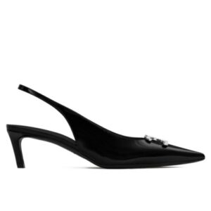 Celine Women's Alma Triomphe Slingback In Glossy Calfskin Black