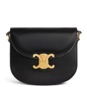 Celine Teen Besace Triomphe In Shiny Calfskin Black