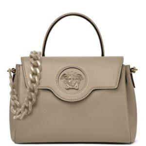 Versace La Medusa Medium Handbag Light Gray