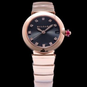 Bulgari golden stainless steel and diamond watch Black