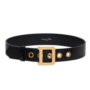 Christian Dior Women's Diorquake Calfskin Belt Black