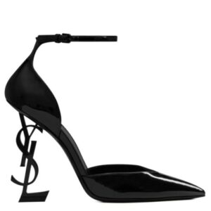 Saint Laurent Women's Opyum D'orsay Pumps In Patent Leather With Black Heel Black
