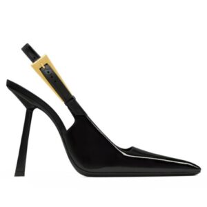 Saint Laurent Women's Lee Slingback Pumps In Patent Leather Black