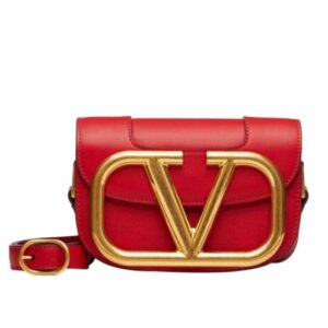 Valentino Garavani Small Supervee Calfskin Crossbody Bag Red
