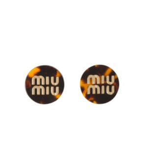 Miumiu Women's Plexiglas Earrings Dark Coffee
