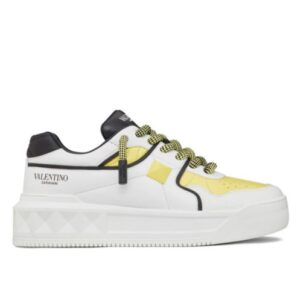 Valentino Unisex One Stud Xl Nappa Leather Low-Top Sneaker Yellow
