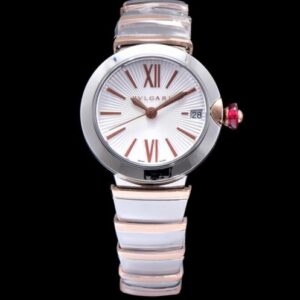 Bvlgari stainless steel and diamond watch for lady White