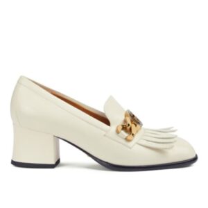 Gucci Women's Interlocking G Mid-Heel Pump 750532 White