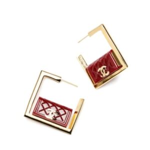 Chanel Women's Hoop Earrings ABC282 Red