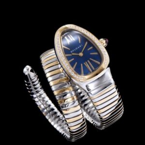 Bvlgari 18-carat gold and steel watch Blue