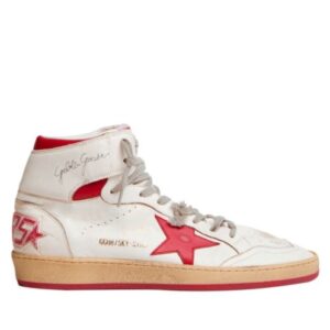 Golden Goose Unisex Sky-Star Sneakers In Nappa Leather With Leather Star And Heel Tab Red