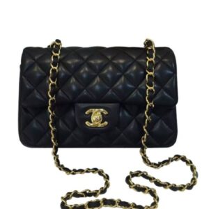 Chanel Quilted Leather Vintage Mini Flap Bag A01116 Black