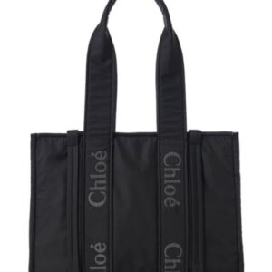 Chloe Medium Woody Tote Bag Black