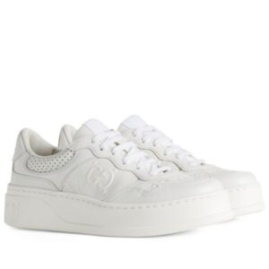 Gucci Unisex GG Embossed Sneaker White
