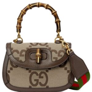 Gucci Small Jumbo GG Bag With Bamboo 675797 Dark Coffee