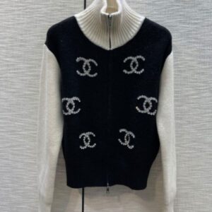 Chanel Women's Zipper Knitted Cardigan Black