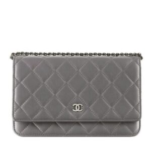 Chanel Classic Quilted WOC Wallet on Chain A33814 Gray