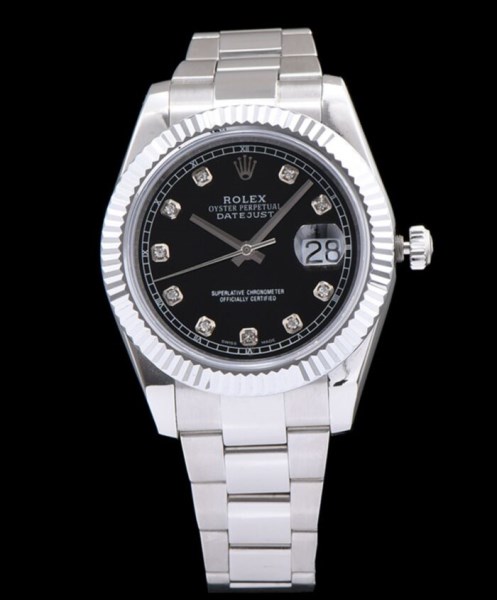 Rolex Men s Stainless Steel Mid size Datejust Watches Silver