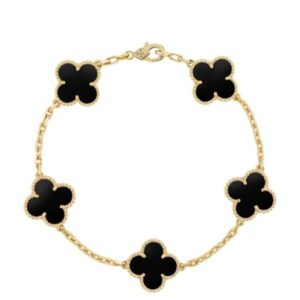 Van Cleef & Arpels Women's Vintage Alhambra Bracelet, 5 Motifs Black
