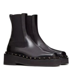 Valentino Women's M-Way Rockstud Beatle In Calfskin With Tone-On-Tone Studs 50 MM Black