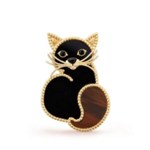 Van Cleef & Arpels Women's Lucky Animals Cat Clip Black