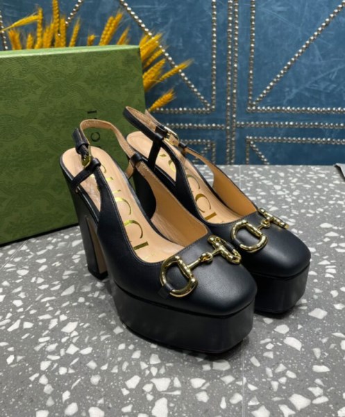 Gucci Women's High Heel Pump 723837 Black - Image 5